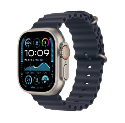 Curea smartwatch, THD, Oceanic Loop, pentru Apple Watch Ultra2 49 mm, Apple Watch 46 mm seria 10, marime universala, albastru nautic, catarama gri foto