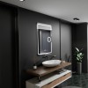 Oglinda LED Rectangulara, 50x70cm, Eclat MotionGlow Marcello, Sistem Dezaburire, Ceas &amp; Termometru, Lupa Cosmetica, Dimabila ModernLight Concept