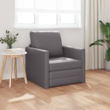 VidaXL Fotoliu extensibil 2-in-1 Gri 74x77x81 cm Piele Sintetică