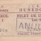 BILET DE INTRARE CINEMA 1950 I.C.R.S. HUNEDOARA RAR &quot;ANULAT&quot;