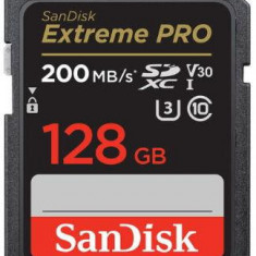 Card de memorie SanDisk Extreme Pro SDXC, 128GB, UHS-I U3, Clasa 10, V30