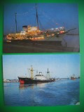 HOPCT LOT 3008 VAPOARE IN -PORTUL GALATI -2 CARTI POSTALE-CIRCULATE, Circulata, Printata