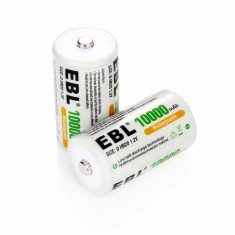Acumulatori Profesionali D / R20 / 10 000 mAh, Ni-Mh Ready to use, 2 buc - EBL