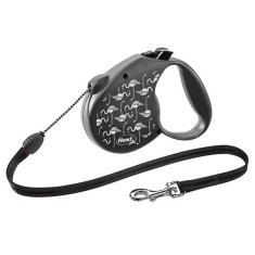 Flexi Standard Flamingo M pana la 20 kg, banda 5 m - negru foto