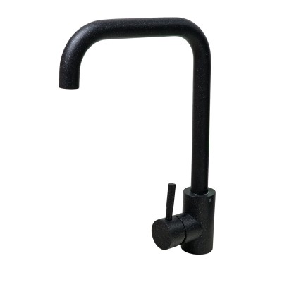 Baterie bucatarie 3008B Germece, pipa tip U, monocomanda, Negru metalic foto