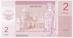 Bancnota Nagorno Karabakh 2 Dram 2004 - PNL UNC foto