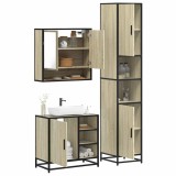 vidaXL Set mobilier de baie, 3 piese, stejar sonoma, lemn prelucrat 3301116