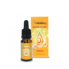 Picaturi de Vitamina D3 2000UI, 10ml (320 picaturi), Vitaking