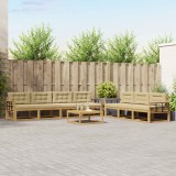 vidaXL Set de canapele de exterior cu pernă 7 pcs Alb și Bej 3386177