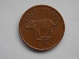 ONE CENT 1981 BERMUDA, America Centrala si de Sud