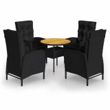 Cumpara ieftin Set bistro de gradina, 5 piese, negru, poliratan