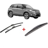 Cumpara ieftin Set 3 stergatoare SUZUKI VITARA (LY) din 2015, pentru parbriz si luneta fata si spate auto, Bosch Twin, din cauciuc siliconat rezistent, SUZUKI