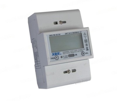 Contor digital de consum trifazic cu transformator de curent masurare indirecta 6A 4 module foto