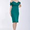 Rochie eleganta midi verde fara maneci Julia - XL(42)