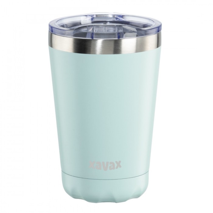 Cana termica Xavax To Go izolata cu orificiu pentru baut, 270 ml, albastru pastelat