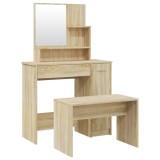 Cumpara ieftin Set masuta de toaleta, stejar sonoma, 86,5x35x136 cm