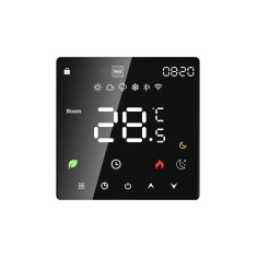 Termostat centrala Earu Wi-Fi inteligent cu fir, controlat din aplicatie telefon Tuya pentru incalzirea termica pe gaz K6H-3A, display capacitiv, Negr