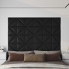 Panouri perete 12 buc. negru, 30x30 cm piele ecologică 0,54 m&sup2;