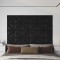 Panouri perete 12 buc. negru, 30x30 cm piele ecologică 0,54 m&sup2;