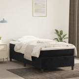 Cumpara ieftin Pat box spring cu saltea, negru, 90x190 cm, catifea