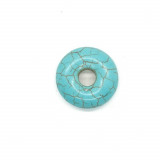 Pandantiv piatra pi donut turcoaz 25mm, Stonemania Bijou