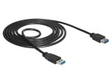 Cablu USB A DELOCK 1.5m Negru Aurit 24AWG 28AWG Cod 85055