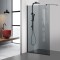 Paravan dus walk-in Aqua Roy Black, sticla 8 mm gri, securizata, anticalcar, 120x195 cm