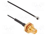 Cablu AMPHENOL RF RP-SMA tată unghiular la AMC mamă drept 0,1m