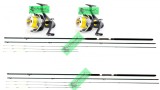 Set 2 lansete feeder POWER 3,9m cu mulinete RAPID 6000 cu baitrunner