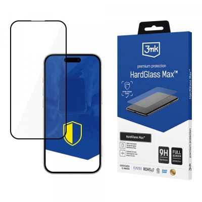 Folie de protectie Ecran 3MK HardGlass Max pentru Apple iPhone 17 Pro, Sticla Securizata, Full Glue, Neagra foto