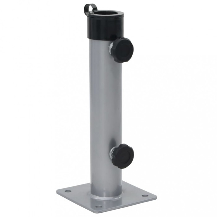 vidaXL Suport de umbrelă pentru st&acirc;lp de &Oslash;38/48 mm, argintiu, oțel