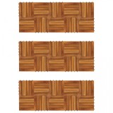 Dale lemn salcam 30x30 cm, model vertical, 30 buc, vidaXL, parchet exterior, terasa, balcon, antiderapant, montaj facil