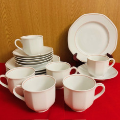 SET DE 18 PIESE DIN PORTELAN FIN-MARCAJ VILLEROY & BOCH- HEINRICH- FACETTE ROUGE