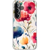 Husa personalizata compatibila samsung galaxy s24, magsafe atasare magnetica, antisoc, model floral 3