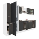Mobilă Bucătărie Leziter Yorki 310 Modulară Alb Antracit Stejar 310cm