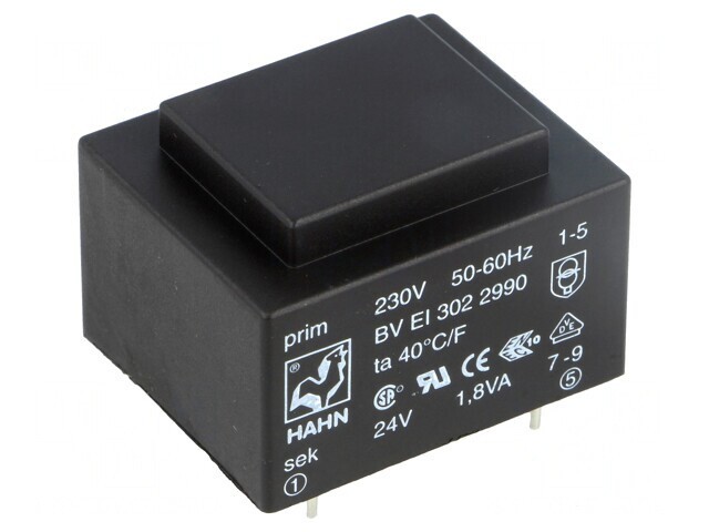 Transformator &icirc;ncapsulat 1,8VA 230V 24V 75mA PCB