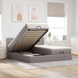 Cumpara ieftin Cadru de pat otoman cu saltele Taupe 200x200cm țesătură