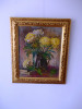 Dudu Alexandrescu MILCOVEANU (1908-?) &quot;Vas cu crizanteme galbene si carte&quot;, ulei, Flori, Altul