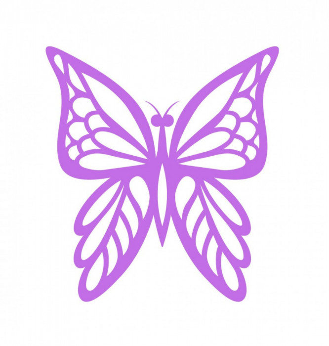 Sticker decorativ Fluture, Roz, 60 cm, 1156ST-9