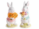 Cumpara ieftin Set 2 figurine Iepurasi Paste ceramica multicolora 12x10.5x23 cm