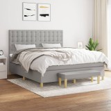 VidaXL Pat continental, gri deschis, 180x200 cm, material textil 3137493