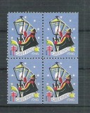 USA, Cinderella 1946 Christmas x 4, MNH, imperf. right+bottom L.073