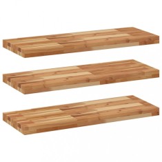 Rafturi suspendate 3 buc. 80x30x4 cm lemn masiv acacia netratat foto