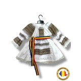 Cumpara ieftin Rochita traditionala romaneasca cu broderie si brau tricolor - TDPITI13