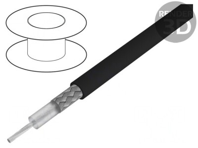 Cablu coaxial RG-H58CU PE negru 5,4mm foto