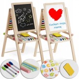 Tabla educationala cu doua fete si accesorii Ricokids RK-803, 66 x 45 x 32 cm, Natur