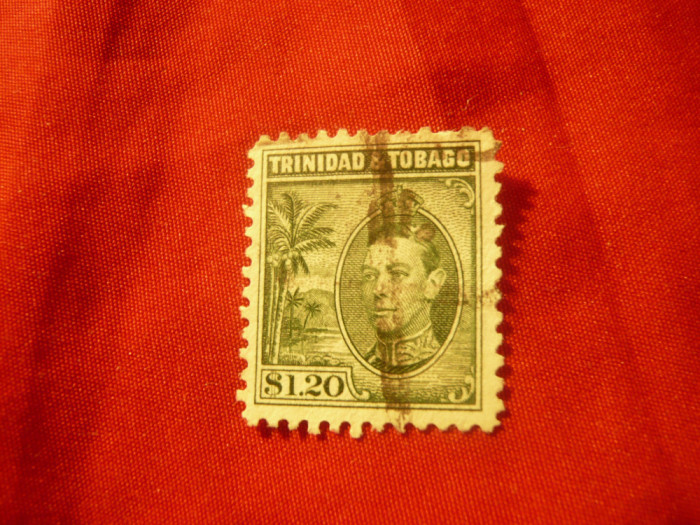 Timbru Trinidad Tobago 1938 Rege George VI , val. 1,2sh stampilat