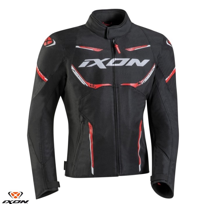 Geaca (jacheta) barbati pentru scuter - motocicleta Racing/Roadster Ixon vara model Striker AIR WP MS culoare: negru/rosu/alb Negru/rosu/alb L