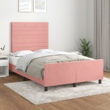 VidaXL Cadru de pat fără saltea roz 120x190 cm catifea 3270589
