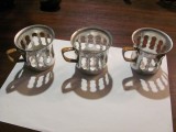 Cumpara ieftin CY Lot 3 suporti pentru pahare / metal alb usor / manerele au protectie termica